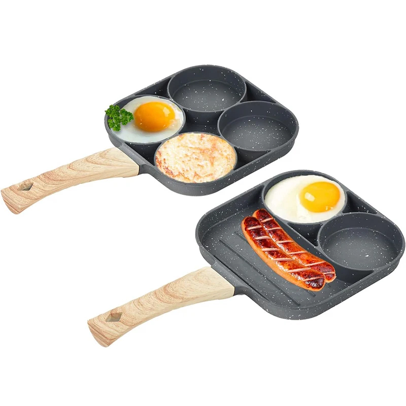 Egg Waffle Pan - Krep ve Yumurta Tavası 4 Bölmeli
