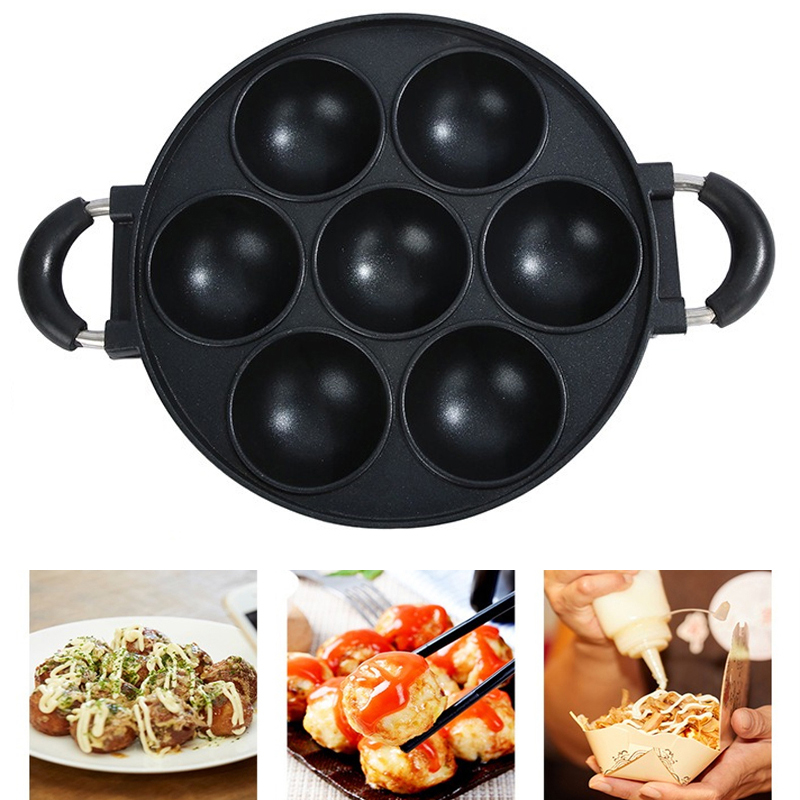 Egg Waffle Pan - 7 delik kek pişirme kazanı dökme