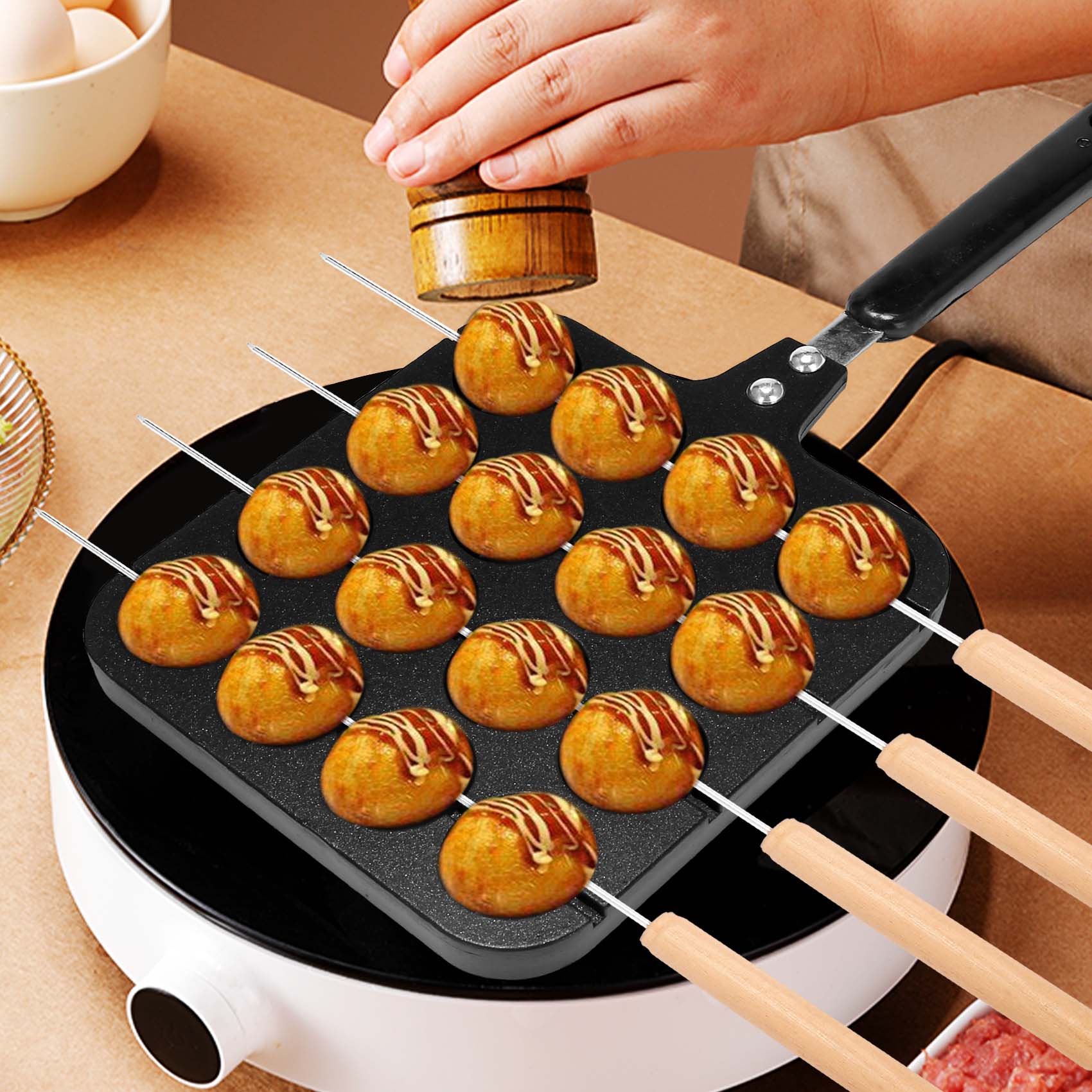 16 Delikli Alüminyum Takoyaki  - Takoyaki Grill Plate incelemesi ve fiyatı